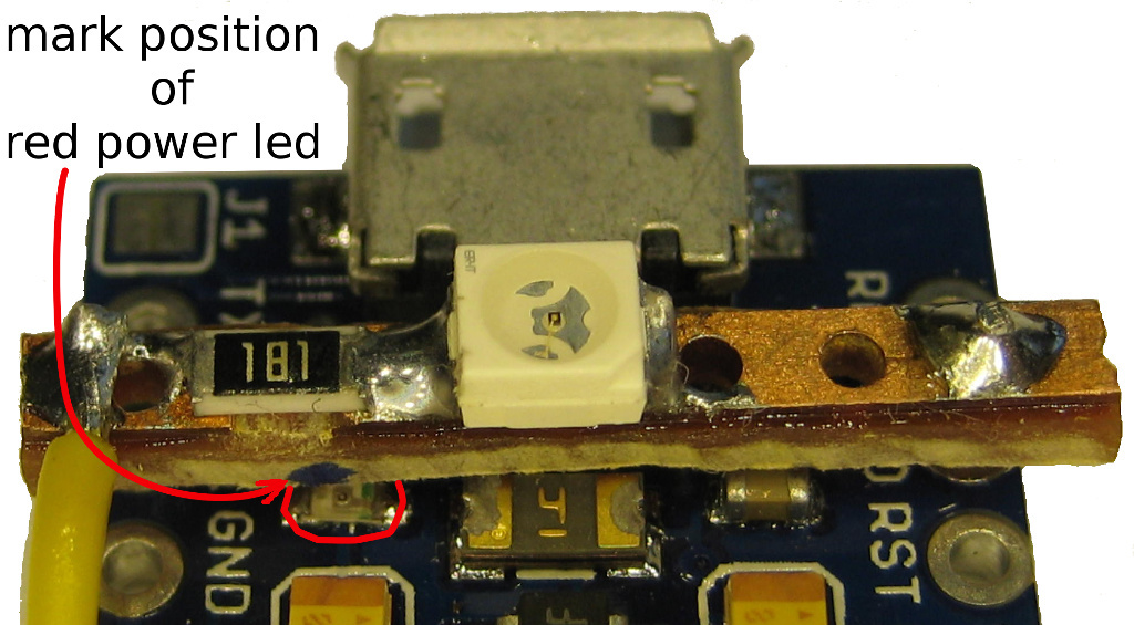 mark
                location of power led on finalkey led board